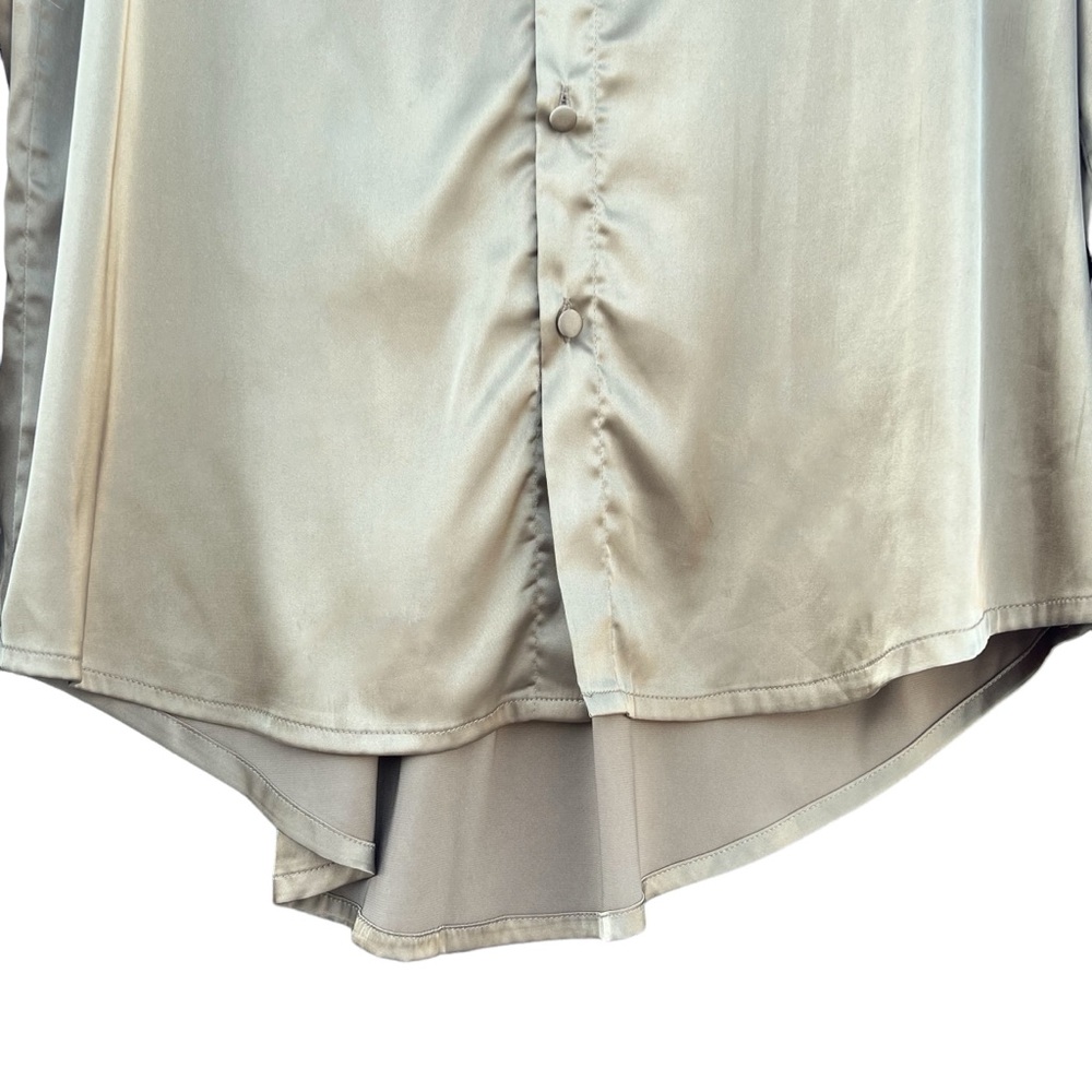 Kat The Label | Satin Pajama Shirt Olive | M - Picture 7 of 13